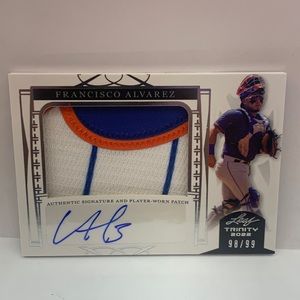 2022 Leaf Trinity Francisco Alvarez Game Worn Patch Auto 98/99 #PA-FA1 (MISC9)